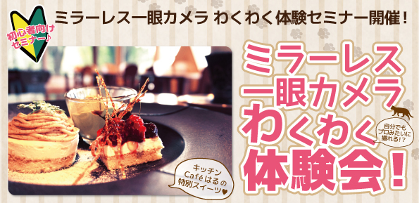 カメラセミナー第6弾!~スイーツを撮ろう~inキッチンCaféはる